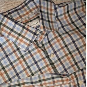 Peter Millar Men’s Dress Shirt Long Sleeve Check Button Down Casual L